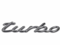 Turbo - Chrome Badge. Porsche 993 Turbo / 996 Turbo - 996559237034PU, 996.559.237.03.4PU